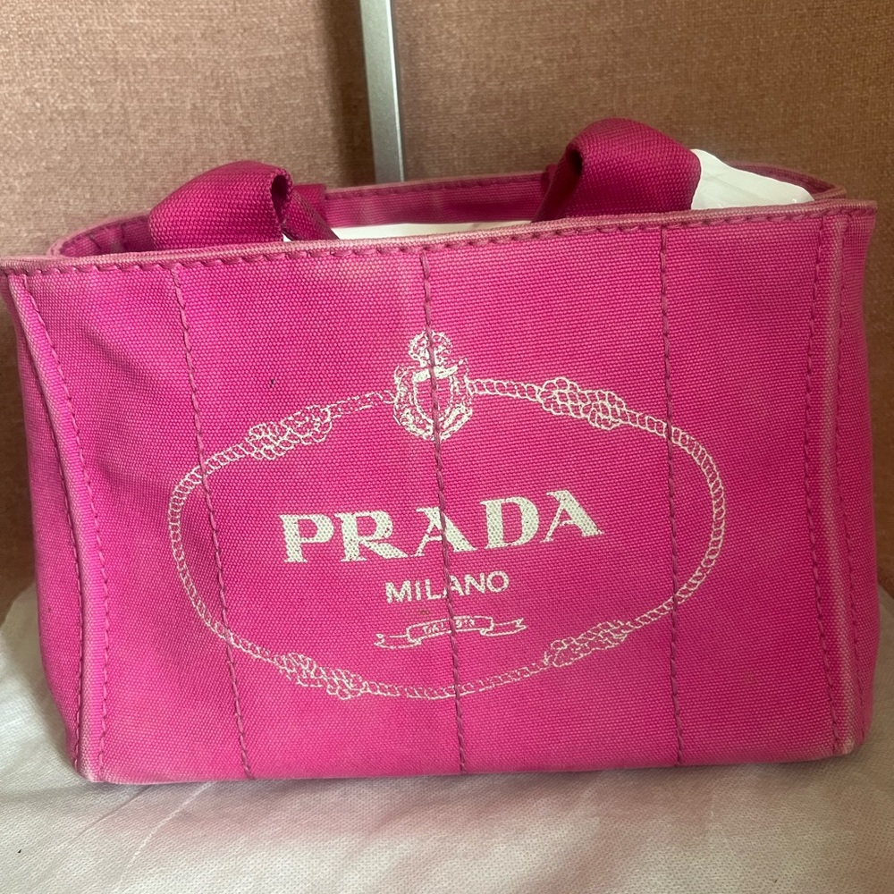 Prada Fuchsia Canapé small Canvas Tote - Picture 2 of 16